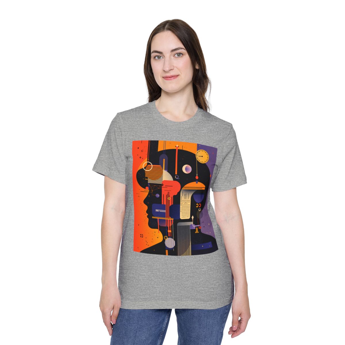 Color: Athletic Heather | Size: XS | Product: Graphic Composition Artistic T-Shirt | Category: Unisex