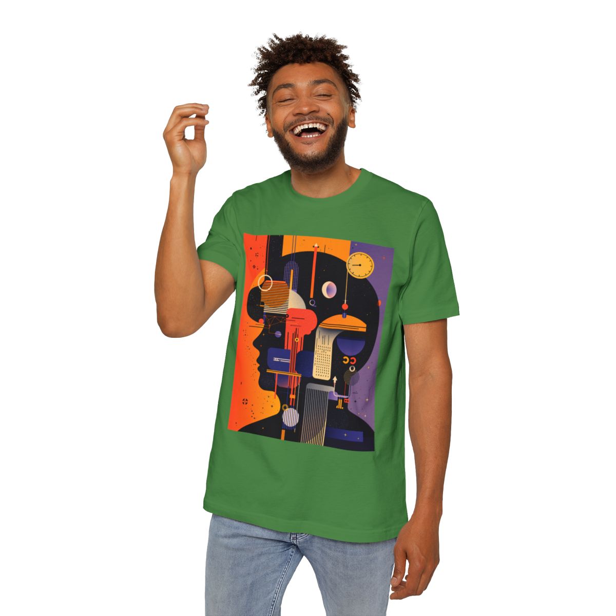 Color: Leaf | Size: XS | Product: Graphic Composition Artistic T-Shirt | Category: Unisex