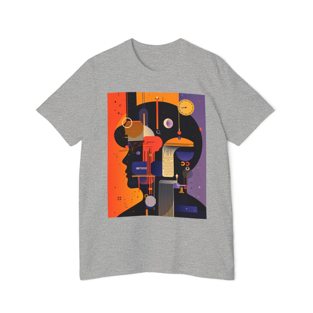 Color: Athletic Heather | Size: XS | Product: Graphic Composition Artistic T-Shirt | Category: Unisex
