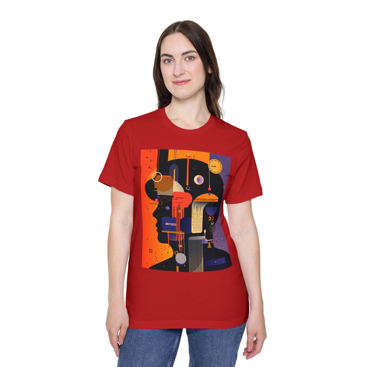Color: Red | Size: XS | Product: Graphic Composition Artistic T-Shirt | Category: Unisex
