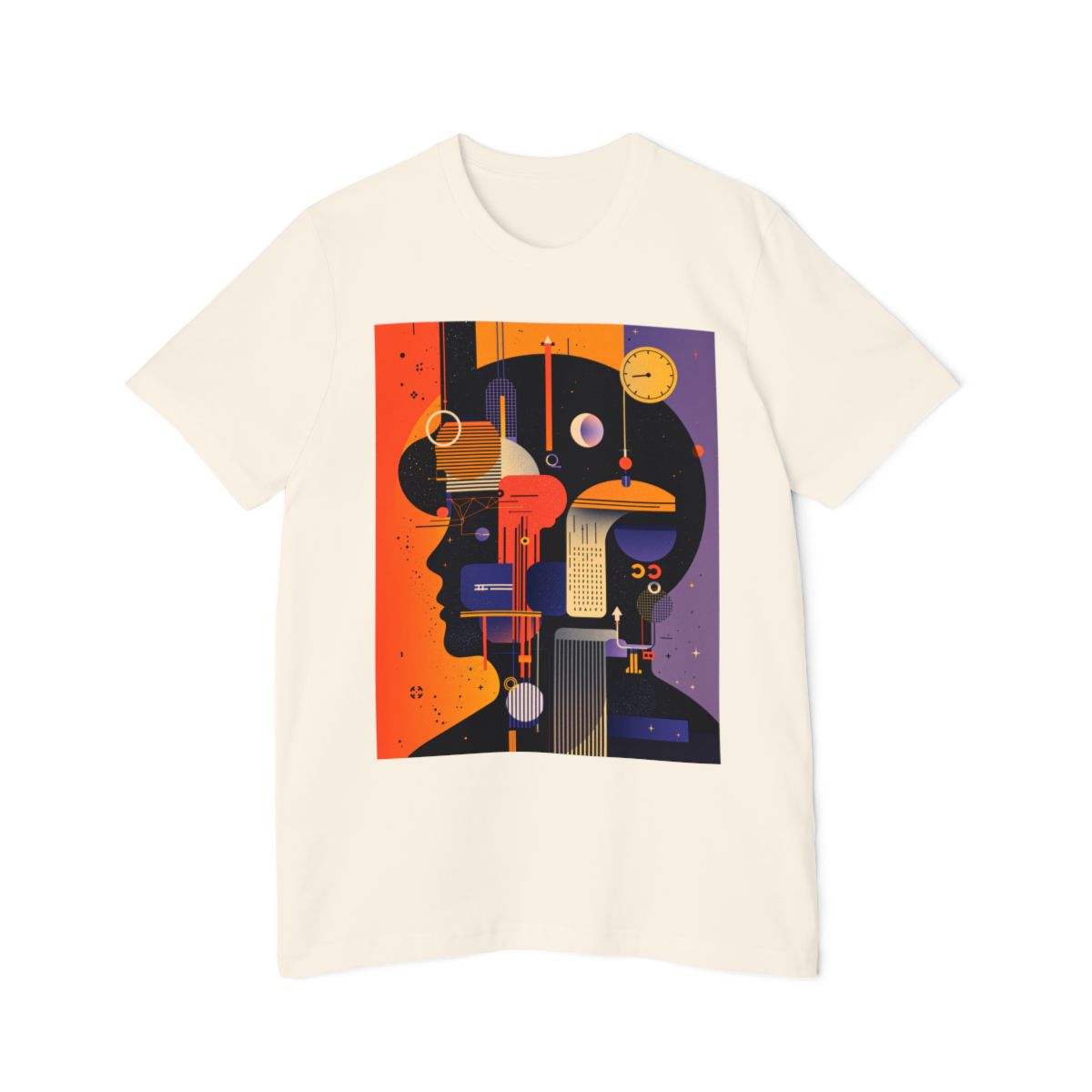 Color: Natural | Size: XS | Product: Graphic Composition Artistic T-Shirt | Category: Unisex