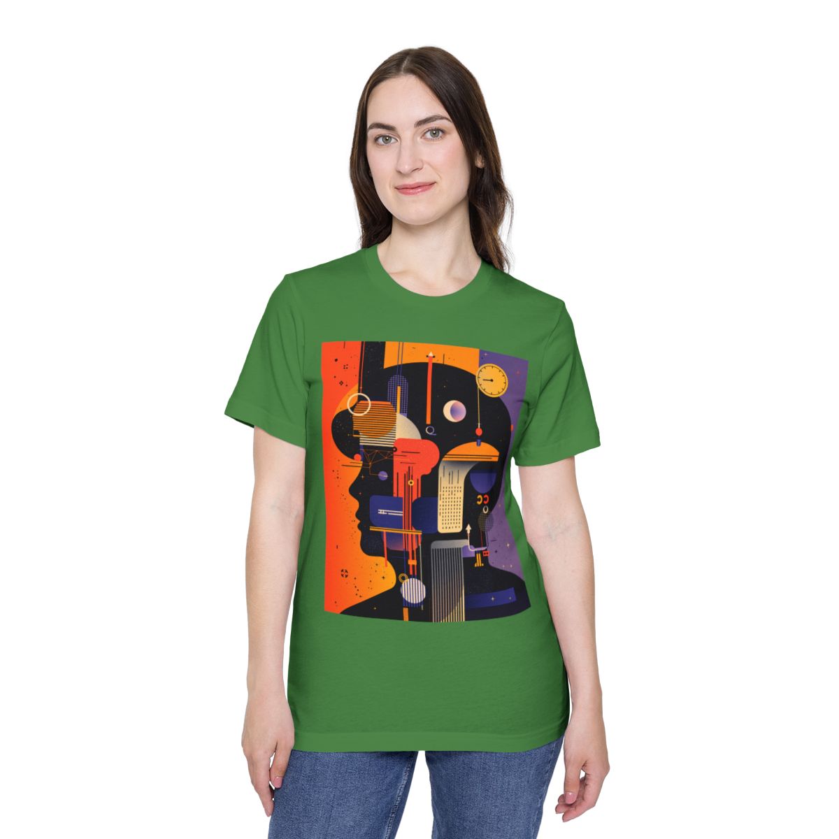 Color: Leaf | Size: XS | Product: Graphic Composition Artistic T-Shirt | Category: Unisex