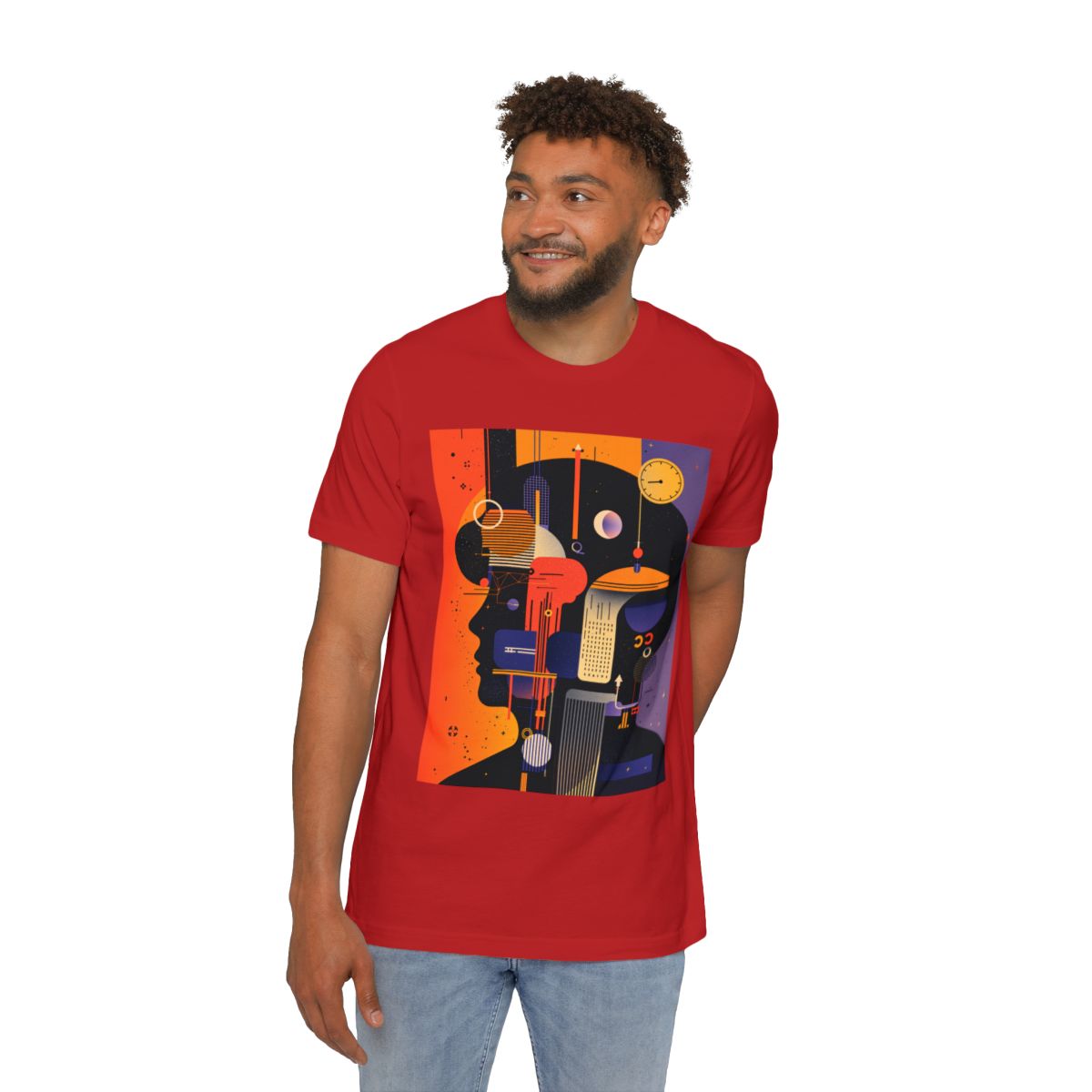 Color: Red | Size: XS | Product: Graphic Composition Artistic T-Shirt | Category: Unisex