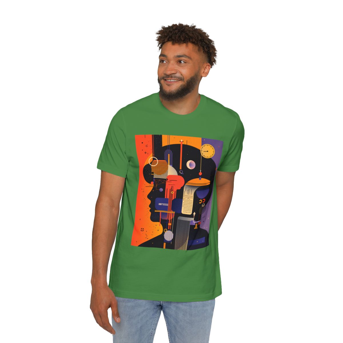 Color: Leaf | Size: XS | Product: Graphic Composition Artistic T-Shirt | Category: Unisex