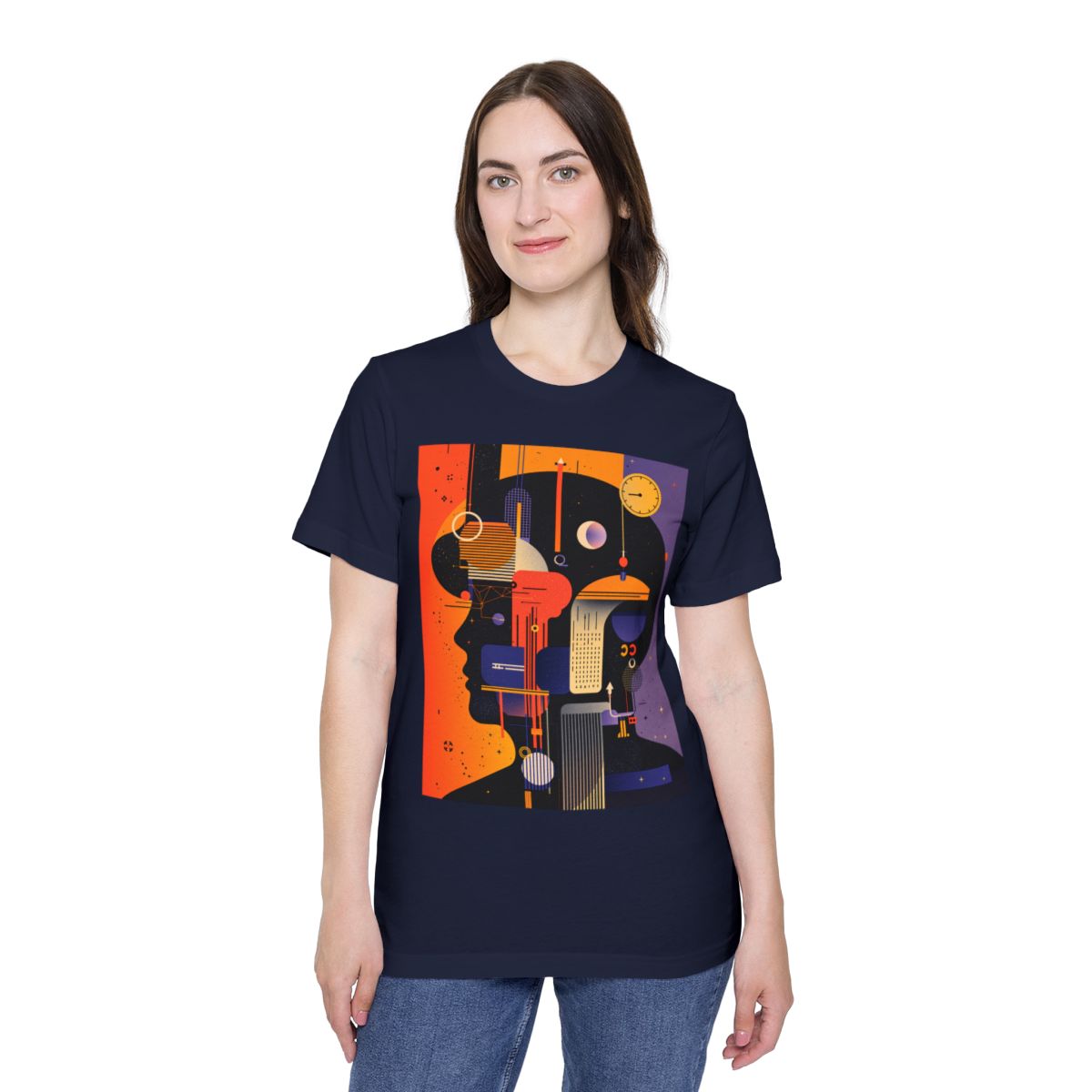 Color: Navy | Size: XS | Product: Graphic Composition Artistic T-Shirt | Category: Unisex