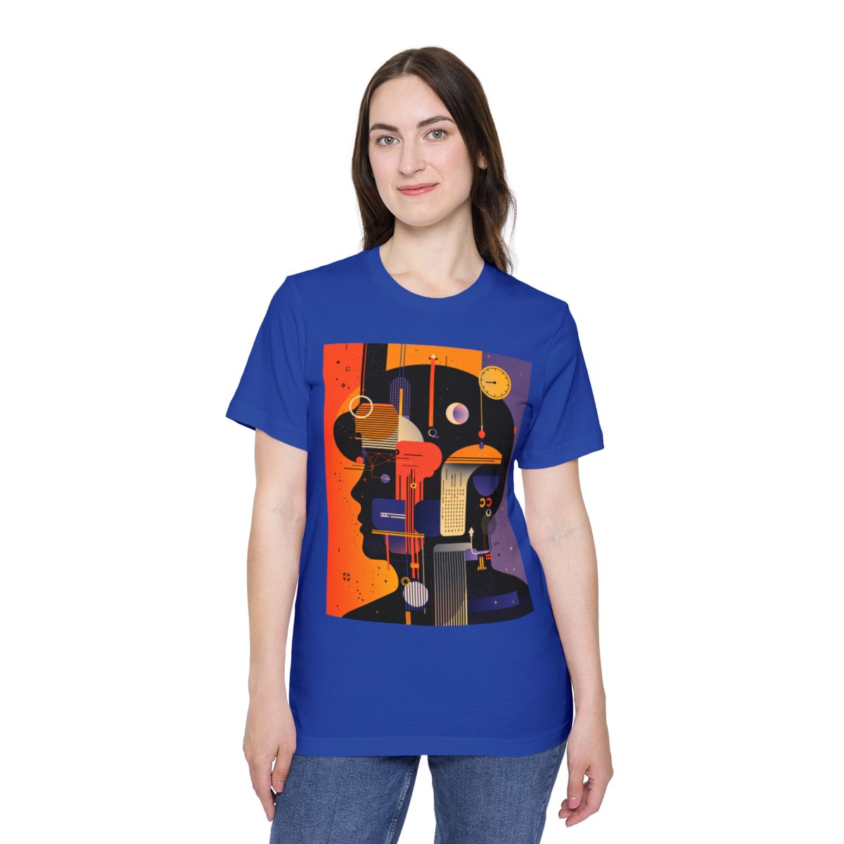 Color: True Royal | Size: XS | Product: Graphic Composition Artistic T-Shirt | Category: Unisex
