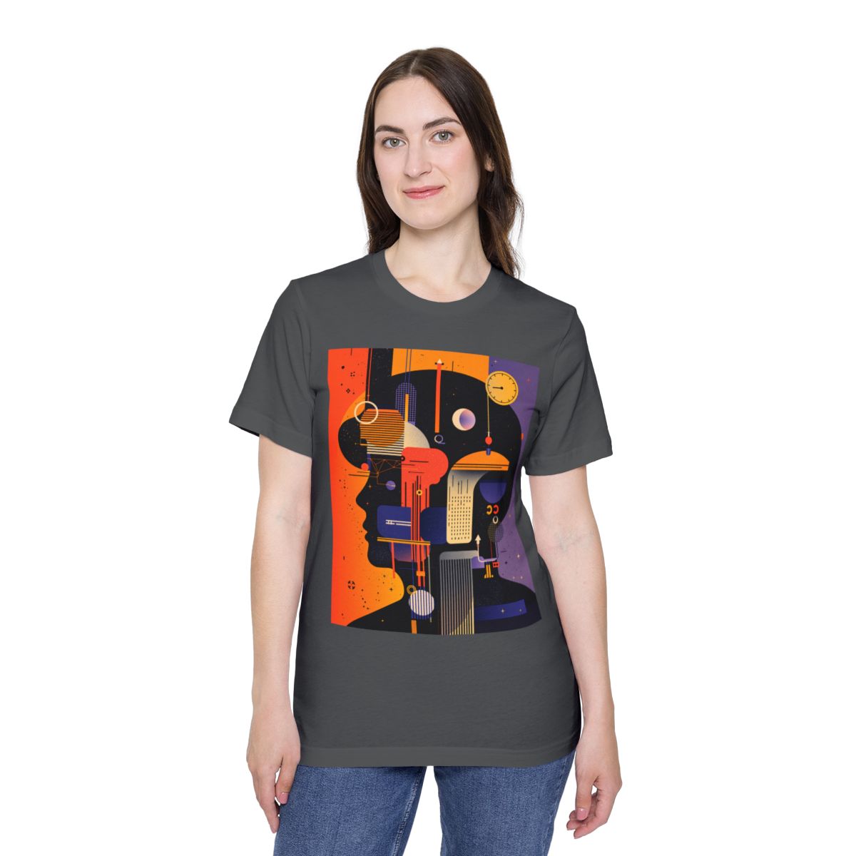 Color: Asphalt | Size: XS | Product: Graphic Composition Artistic T-Shirt | Category: Unisex