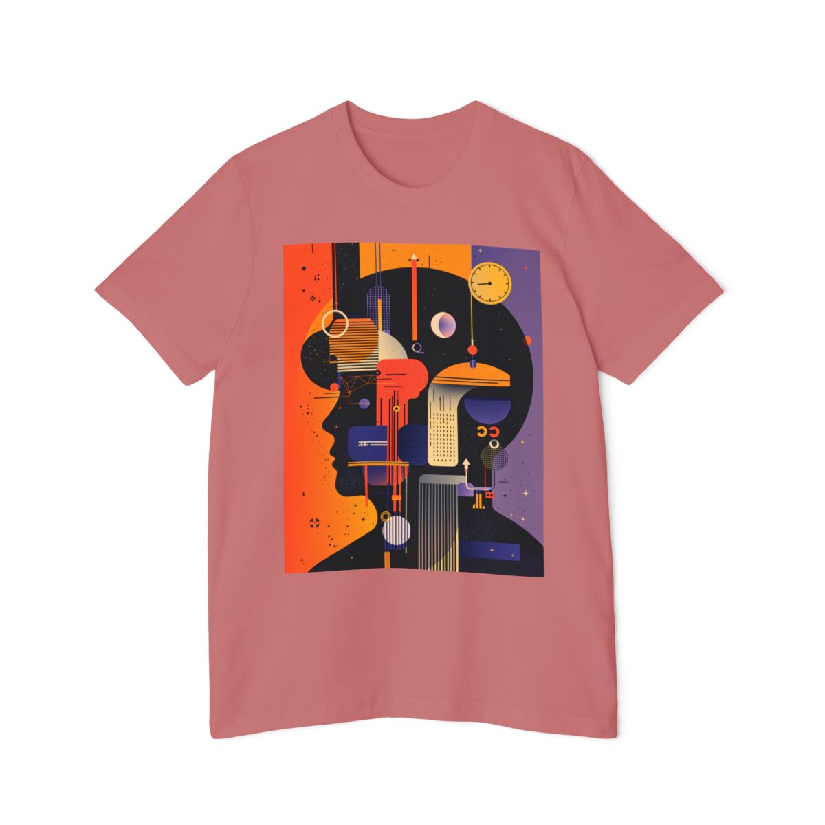 Color: Mauve | Size: XS | Product: Graphic Composition Artistic T-Shirt | Category: Unisex
