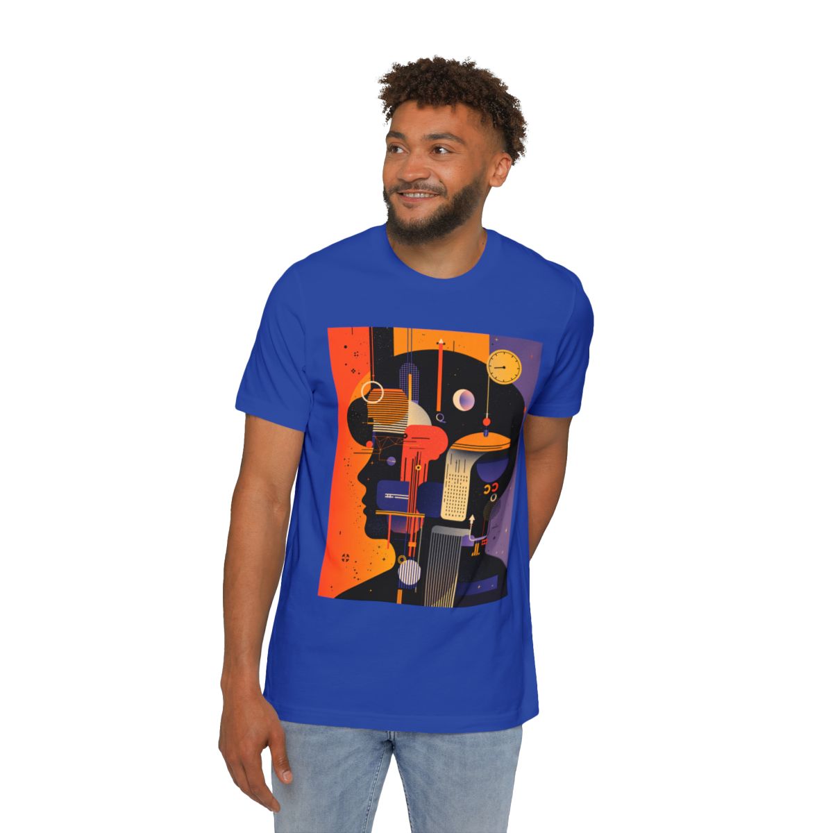 Color: True Royal | Size: XS | Product: Graphic Composition Artistic T-Shirt | Category: Unisex