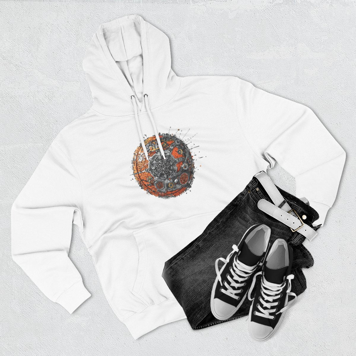 Color: White | Size: S | Product: Grenda Mental Basketball Concept Hoodie | Category: Unisex