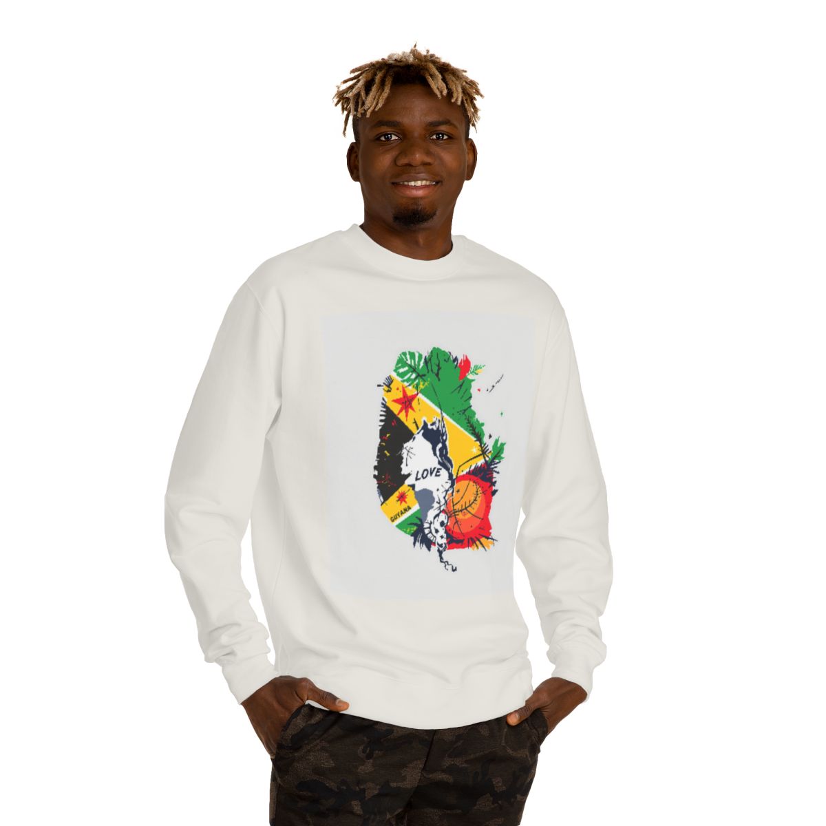 Color: Bone | Size: XS | Product: Guyana Basketball Mental Health Crewneck | Category: Unisex