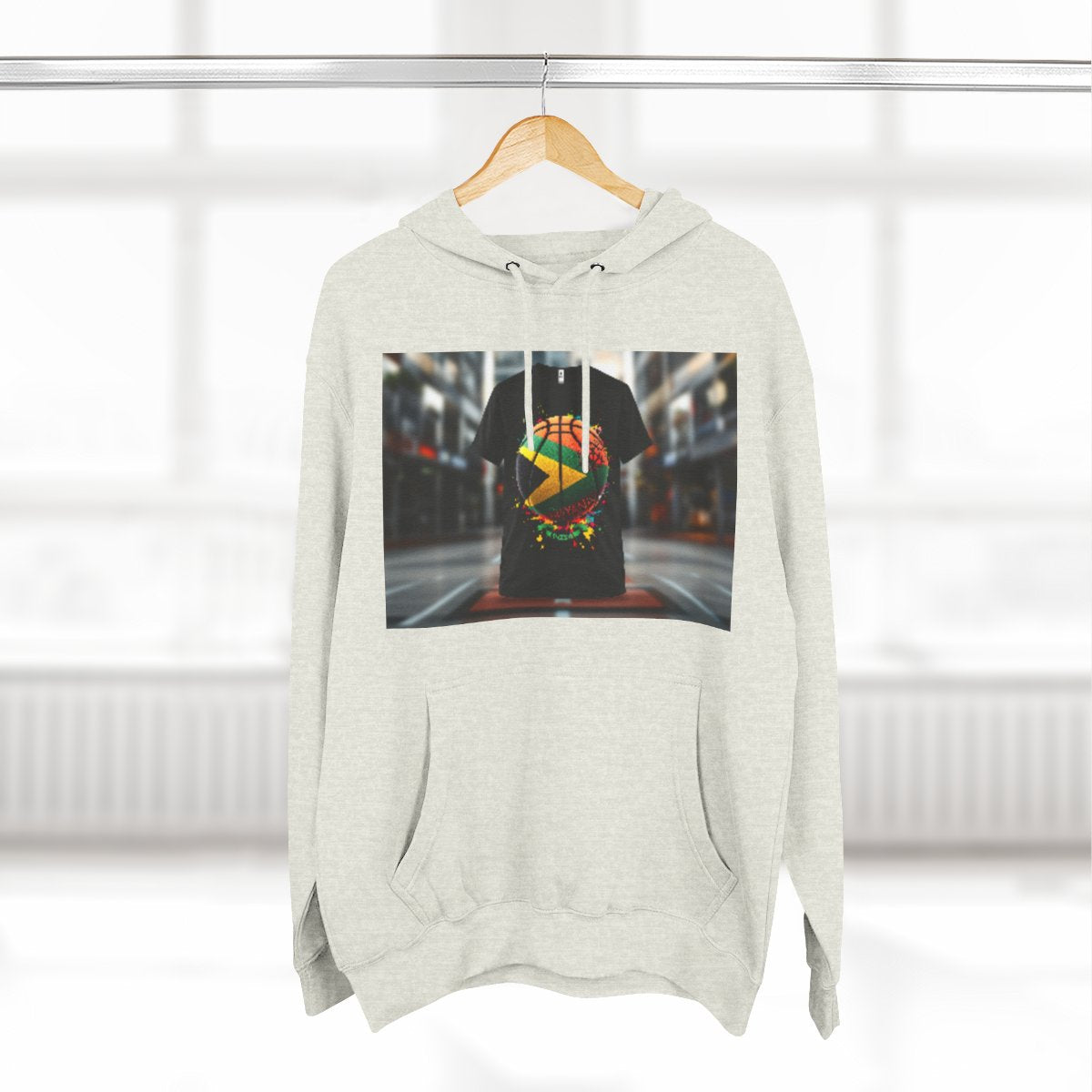 Color: Oatmeal Heather | Size: S | Product: Guyana Spirit Basketball Hoodie | Category: Unisex