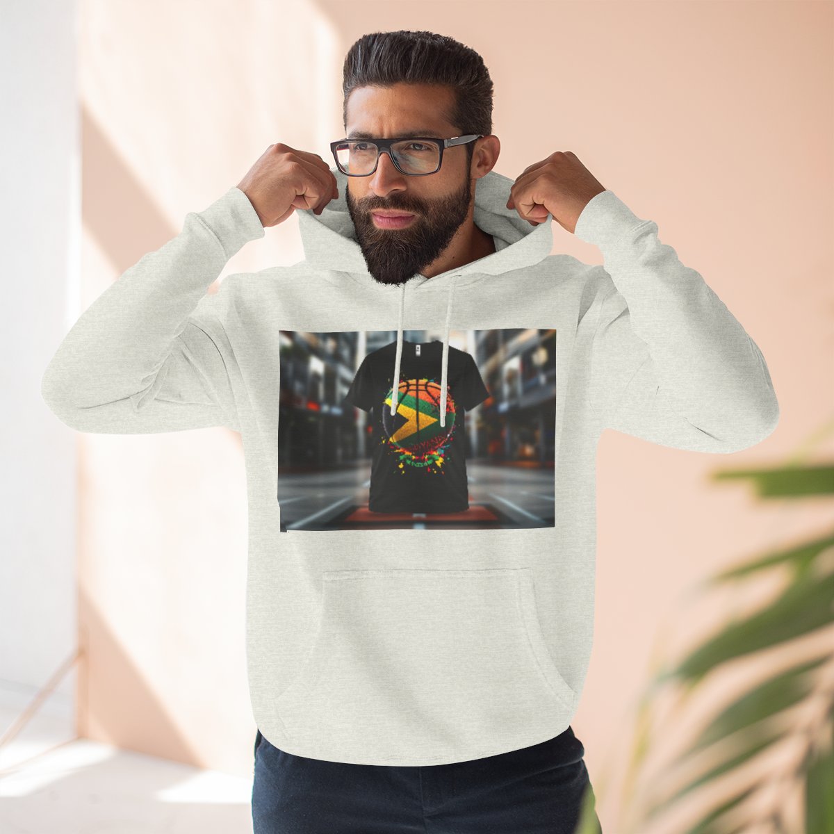 Color: Oatmeal Heather | Size: S | Product: Guyana Spirit Basketball Hoodie | Category: Unisex