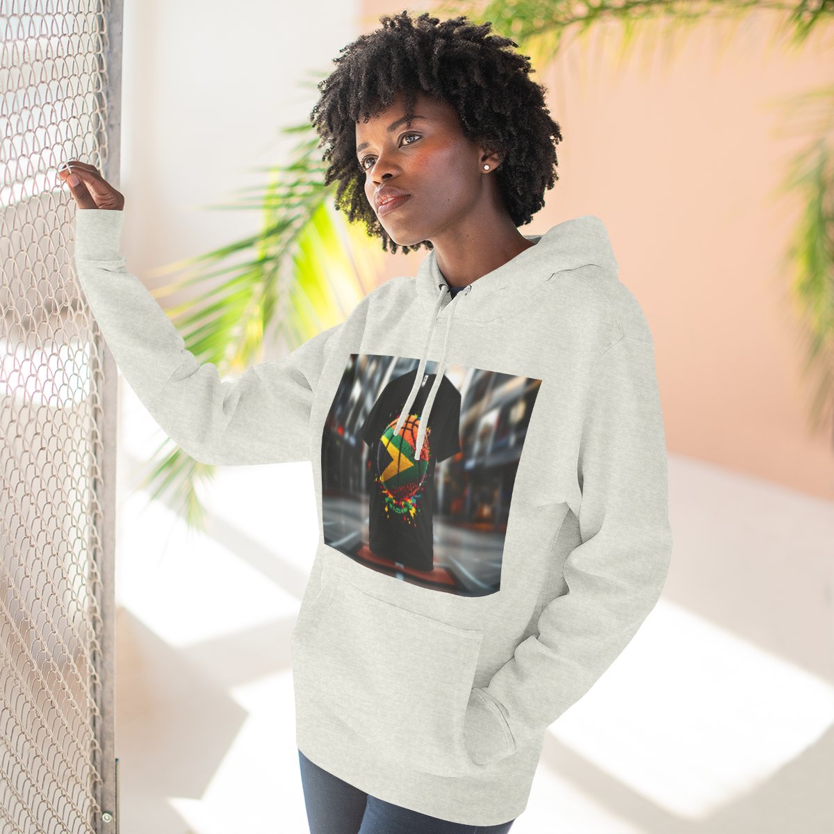 Color: Oatmeal Heather | Size: S | Product: Guyana Spirit Basketball Hoodie | Category: Unisex