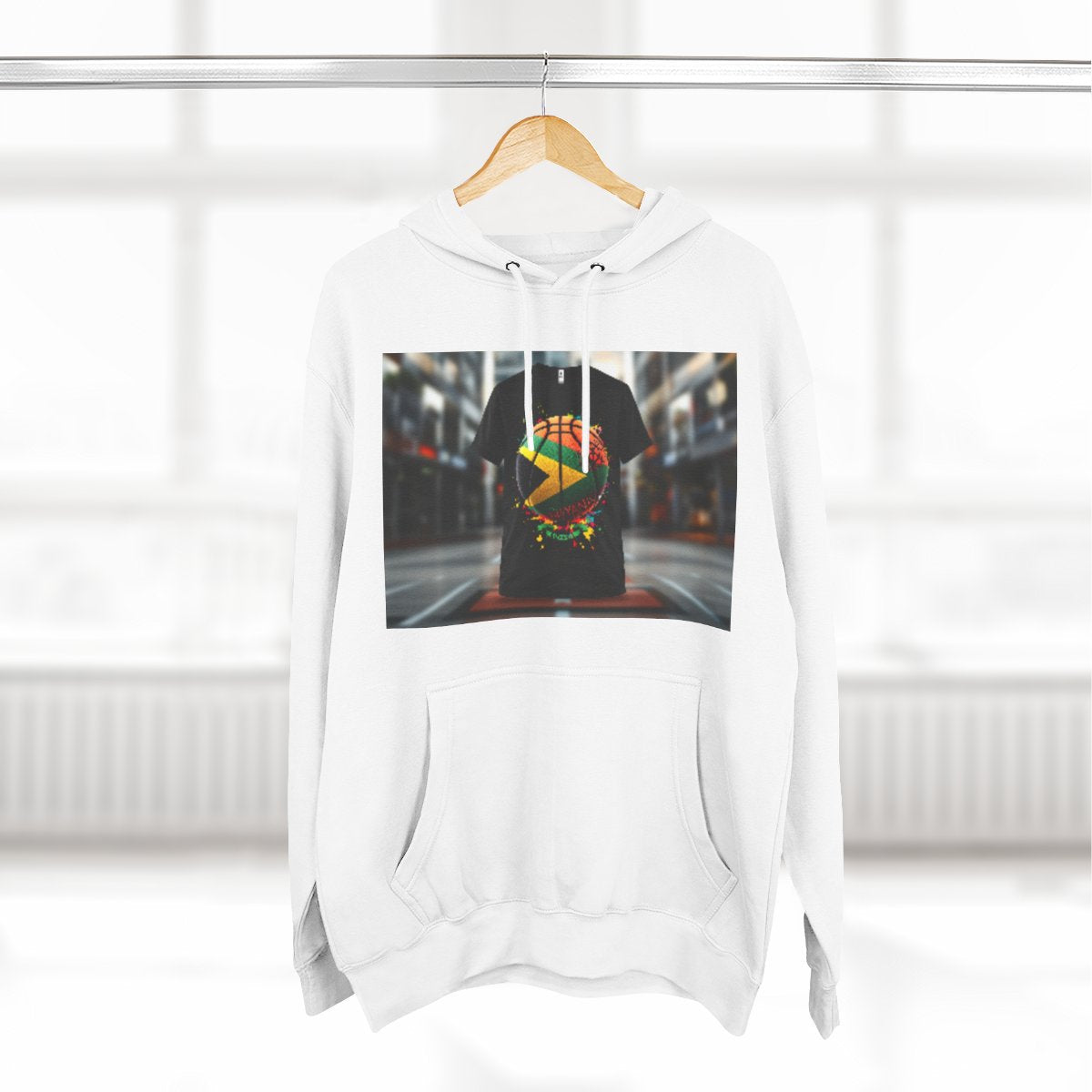 Color: White | Size: S | Product: Guyana Spirit Basketball Hoodie | Category: Unisex