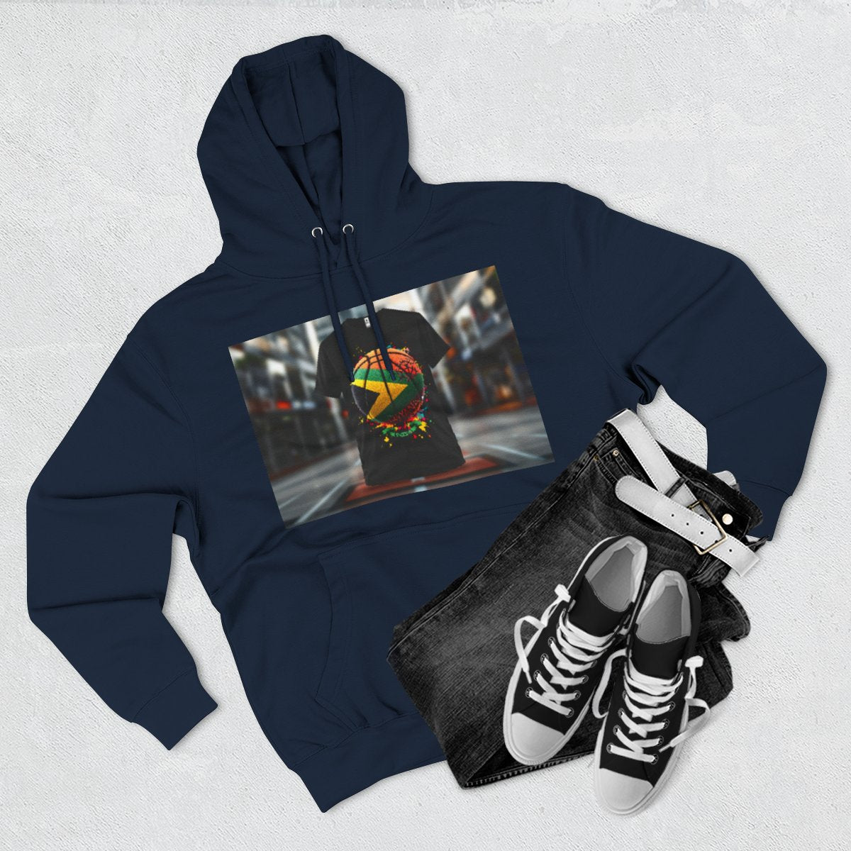 Color: Navy | Size: S | Product: Guyana Spirit Basketball Hoodie | Category: Unisex