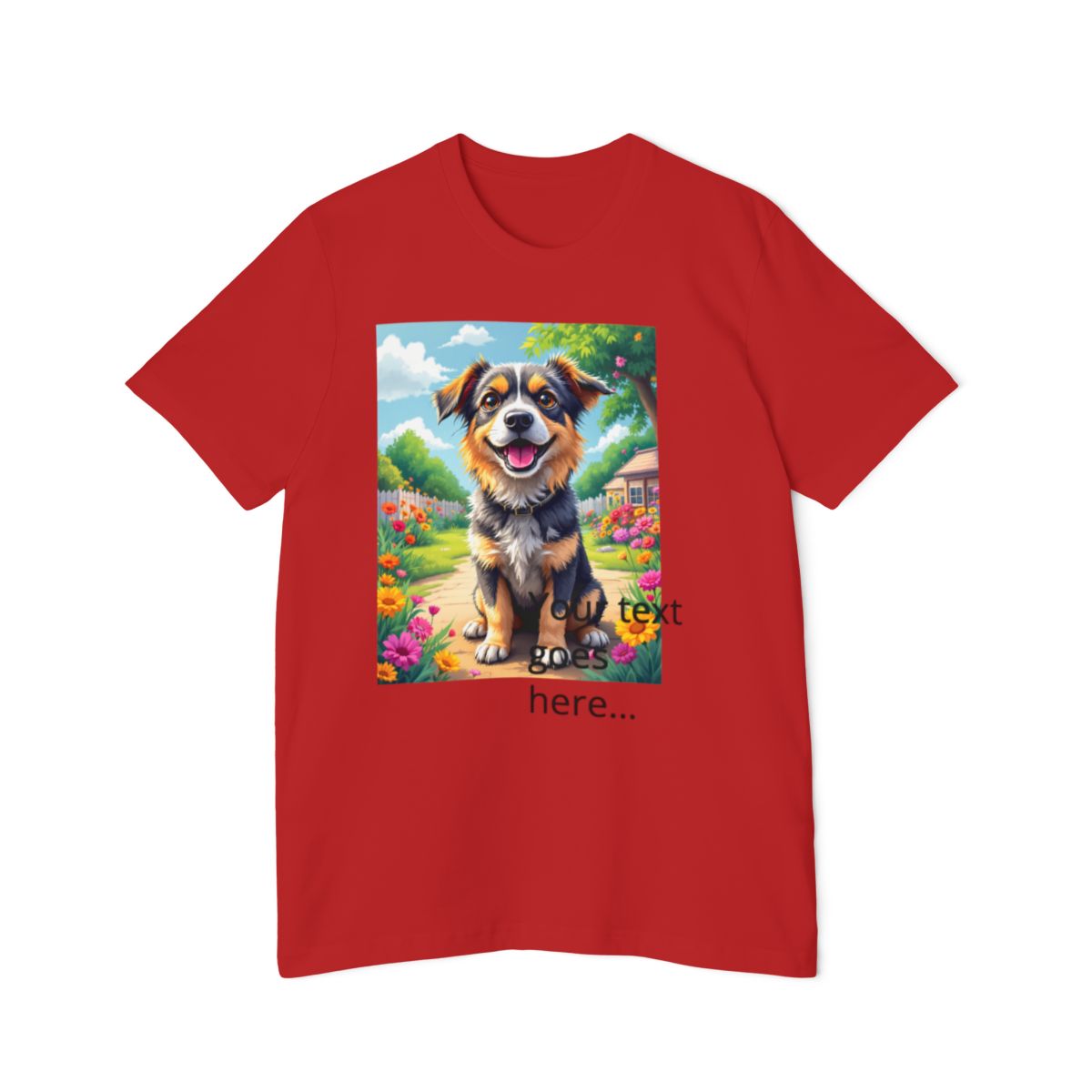 Color: Red | Size: XS | Product: Happy Dog Cartoon T-Shirt | Category: Unisex