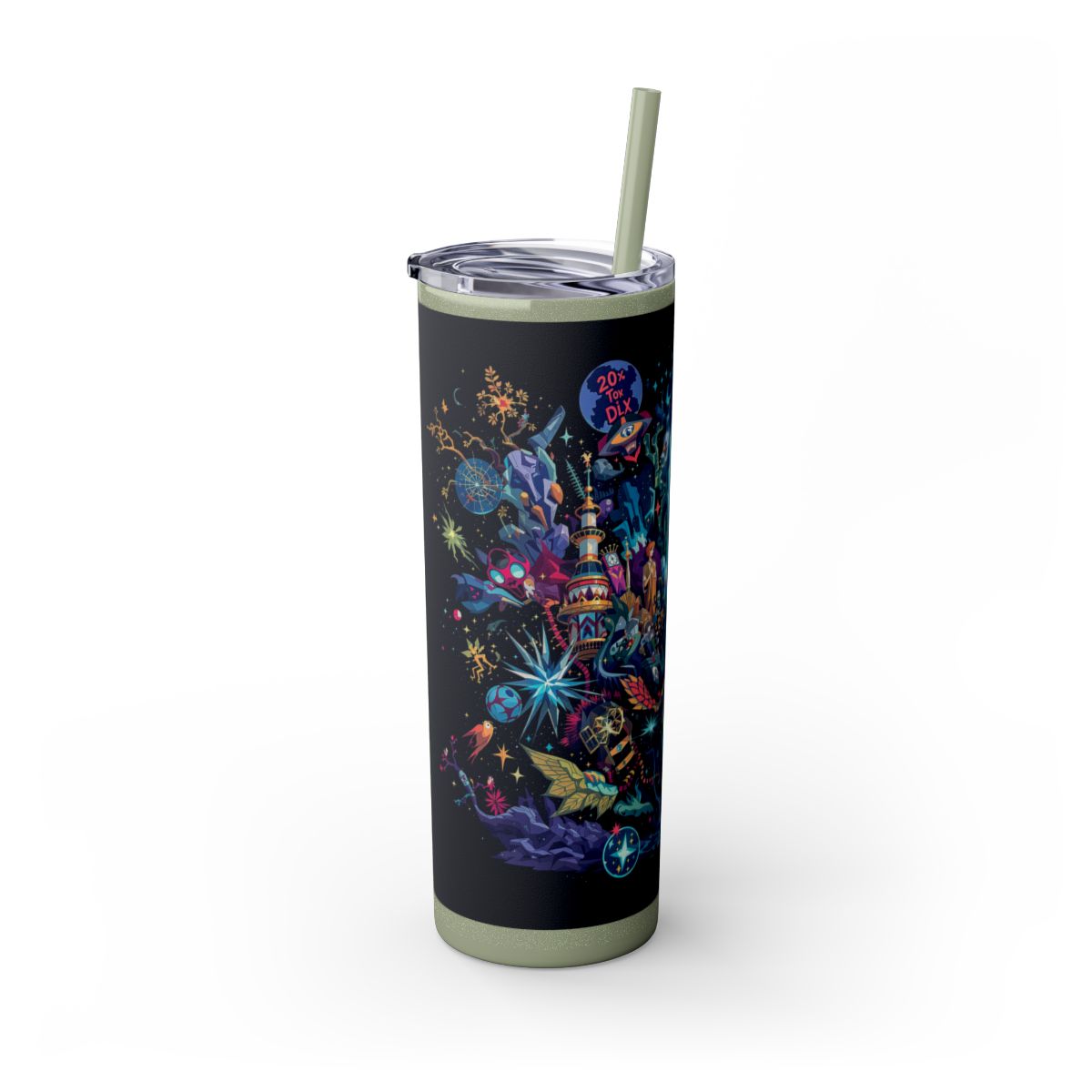 Color: Glitter Seascape | Size: 20oz | Product: Illustrated Photorealistic Fusion Tumbler | Category: Unisex