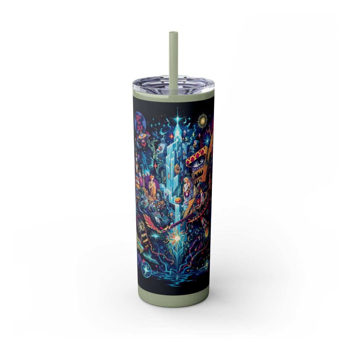 Color: Glitter Seascape | Size: 20oz | Product: Illustrated Photorealistic Fusion Tumbler | Category: Unisex