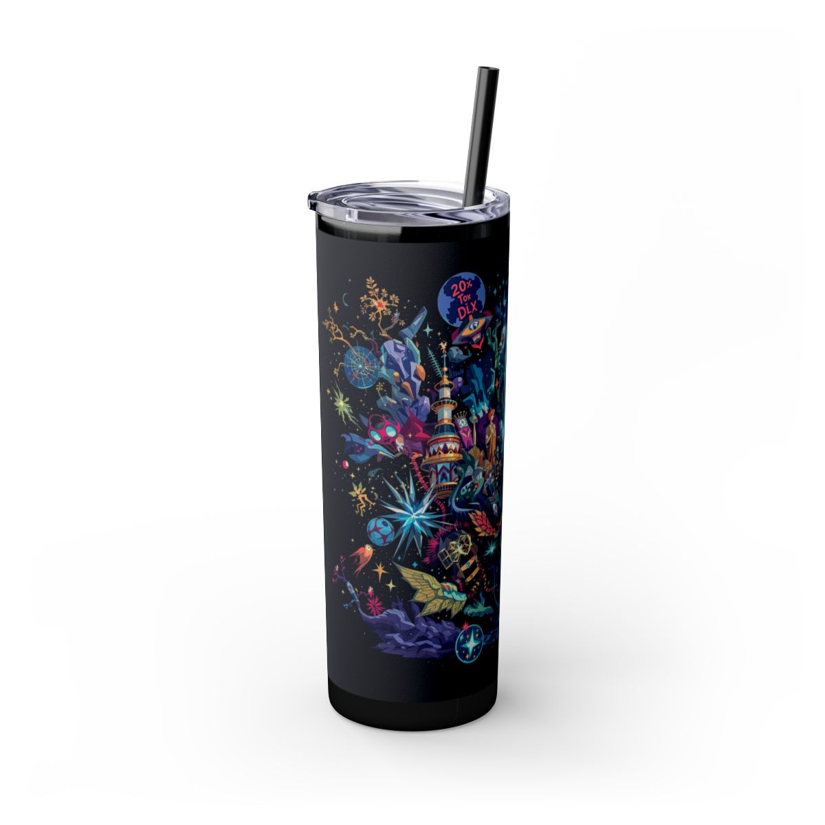 Color: Glitter Black | Size: 20oz | Product: Illustrated Photorealistic Fusion Tumbler | Category: Unisex