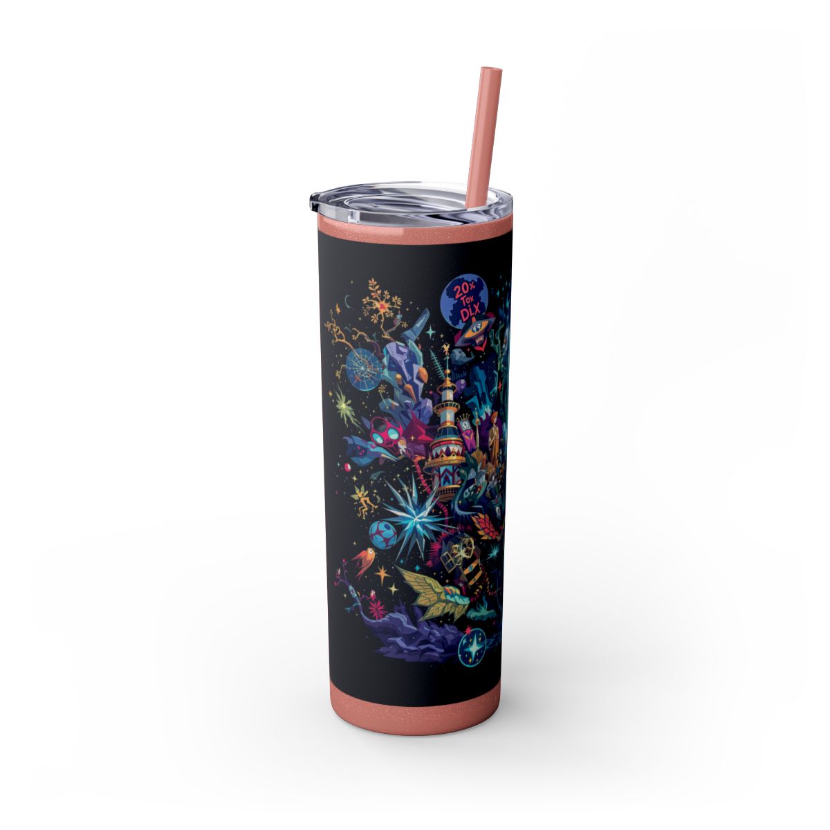Color: Glitter Dusty Rose | Size: 20oz | Product: Illustrated Photorealistic Fusion Tumbler | Category: Unisex