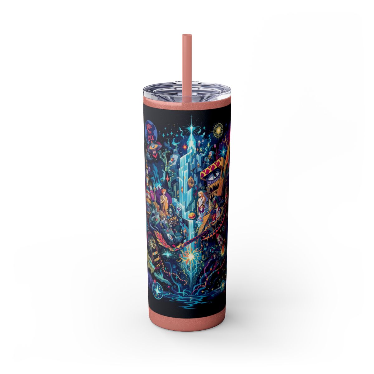 Color: Glitter Dusty Rose | Size: 20oz | Product: Illustrated Photorealistic Fusion Tumbler | Category: Unisex