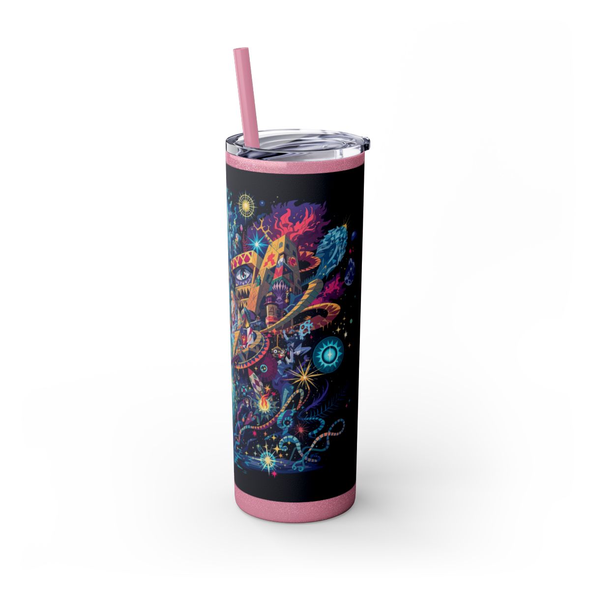 Color: Glitter Magic Pink | Size: 20oz | Product: Illustrated Photorealistic Fusion Tumbler | Category: Unisex