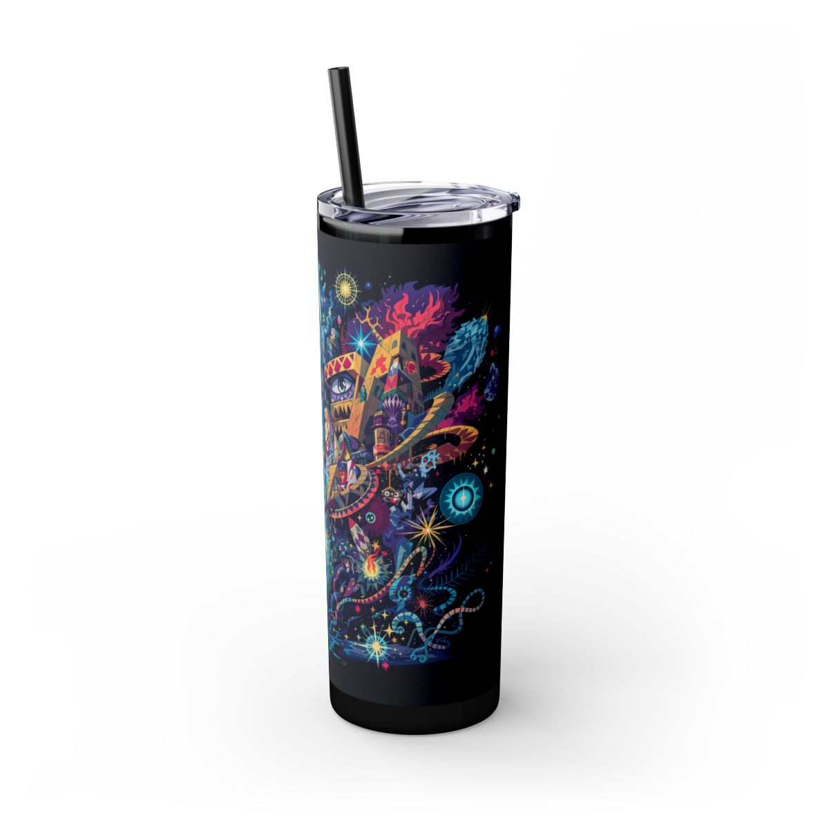 Color: Glitter Black | Size: 20oz | Product: Illustrated Photorealistic Fusion Tumbler | Category: Unisex