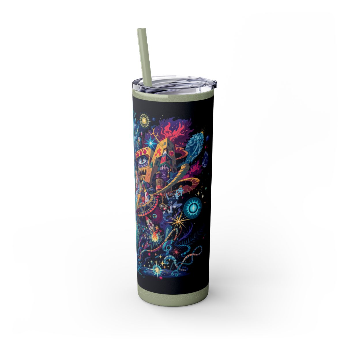 Color: Glitter Seascape | Size: 20oz | Product: Illustrated Photorealistic Fusion Tumbler | Category: Unisex