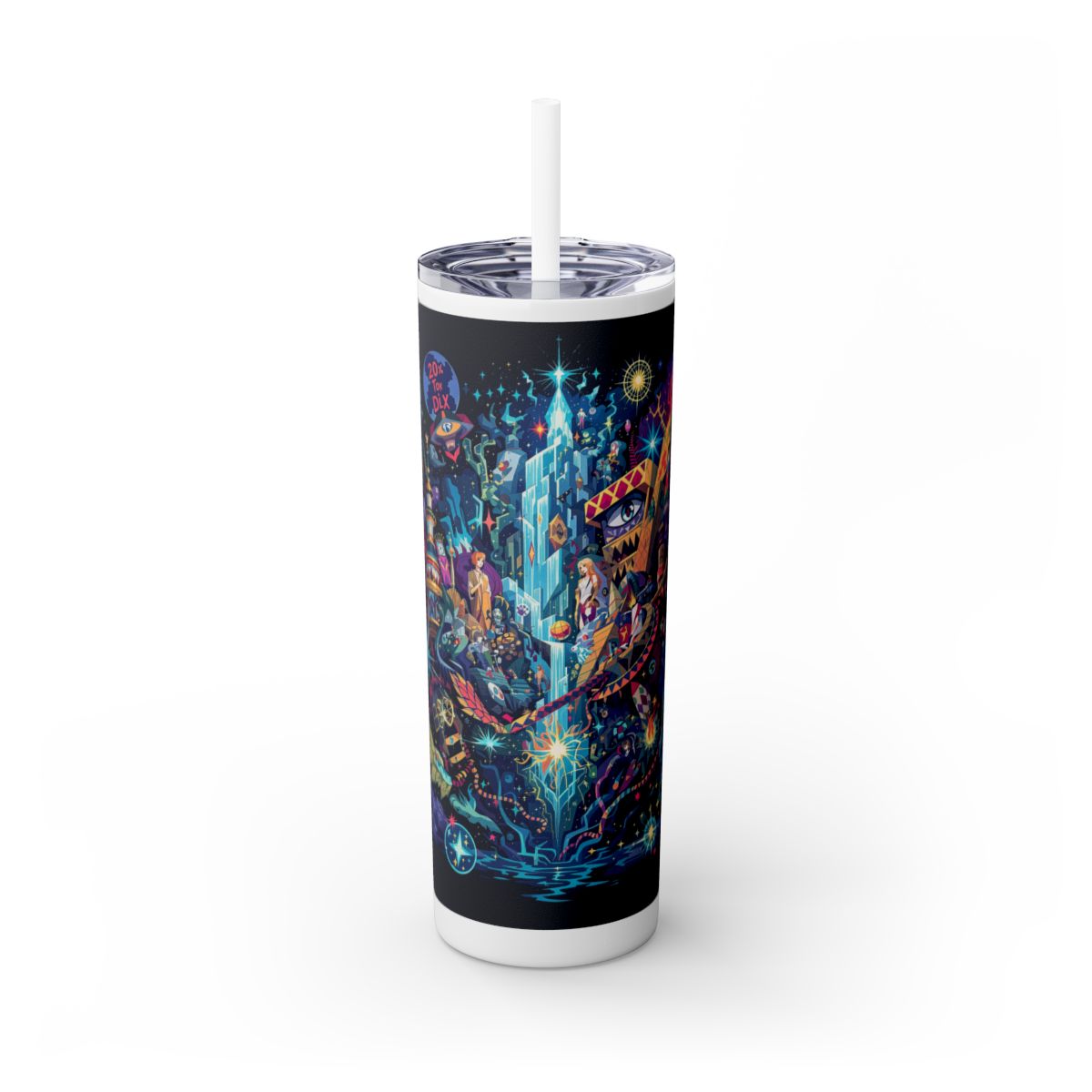 Color: White | Size: 20oz | Product: Illustrated Photorealistic Fusion Tumbler | Category: Unisex