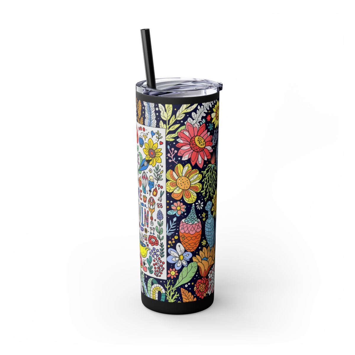 Color: Black | Size: 20oz | Product: Illustrative Style Art Tumbler | Category: Unisex