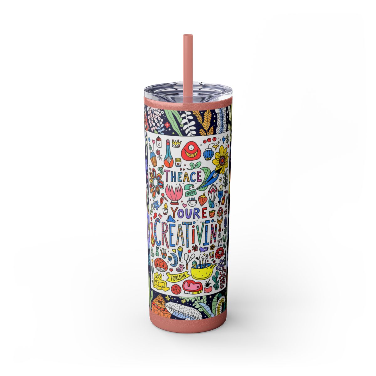 Color: Glitter Dusty Rose | Size: 20oz | Product: Illustrative Style Art Tumbler | Category: Unisex