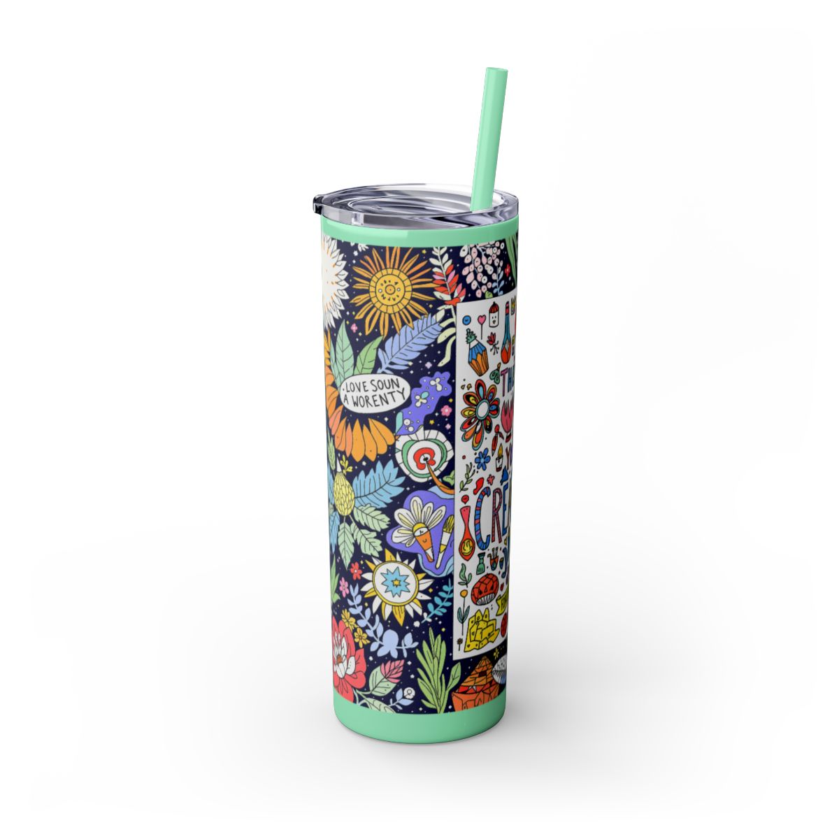 Color: Mint | Size: 20oz | Product: Illustrative Style Art Tumbler | Category: Unisex