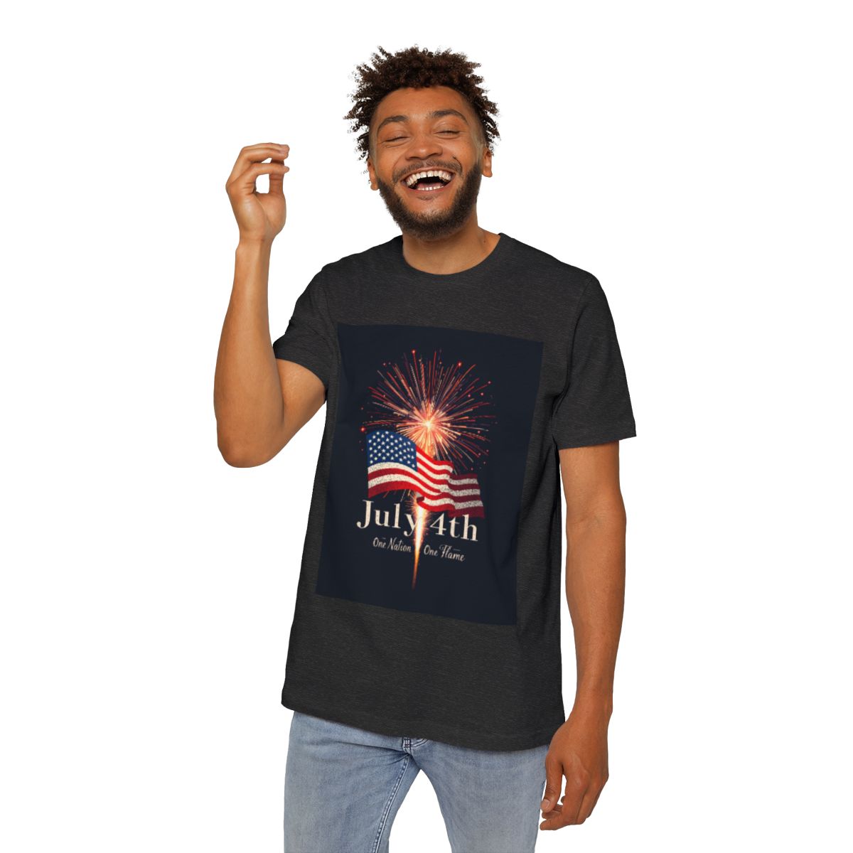 Color: Dark Grey Heather | Size: XS | Product: July 4th Unity Illustration T-Shirt | Category: Unisex
