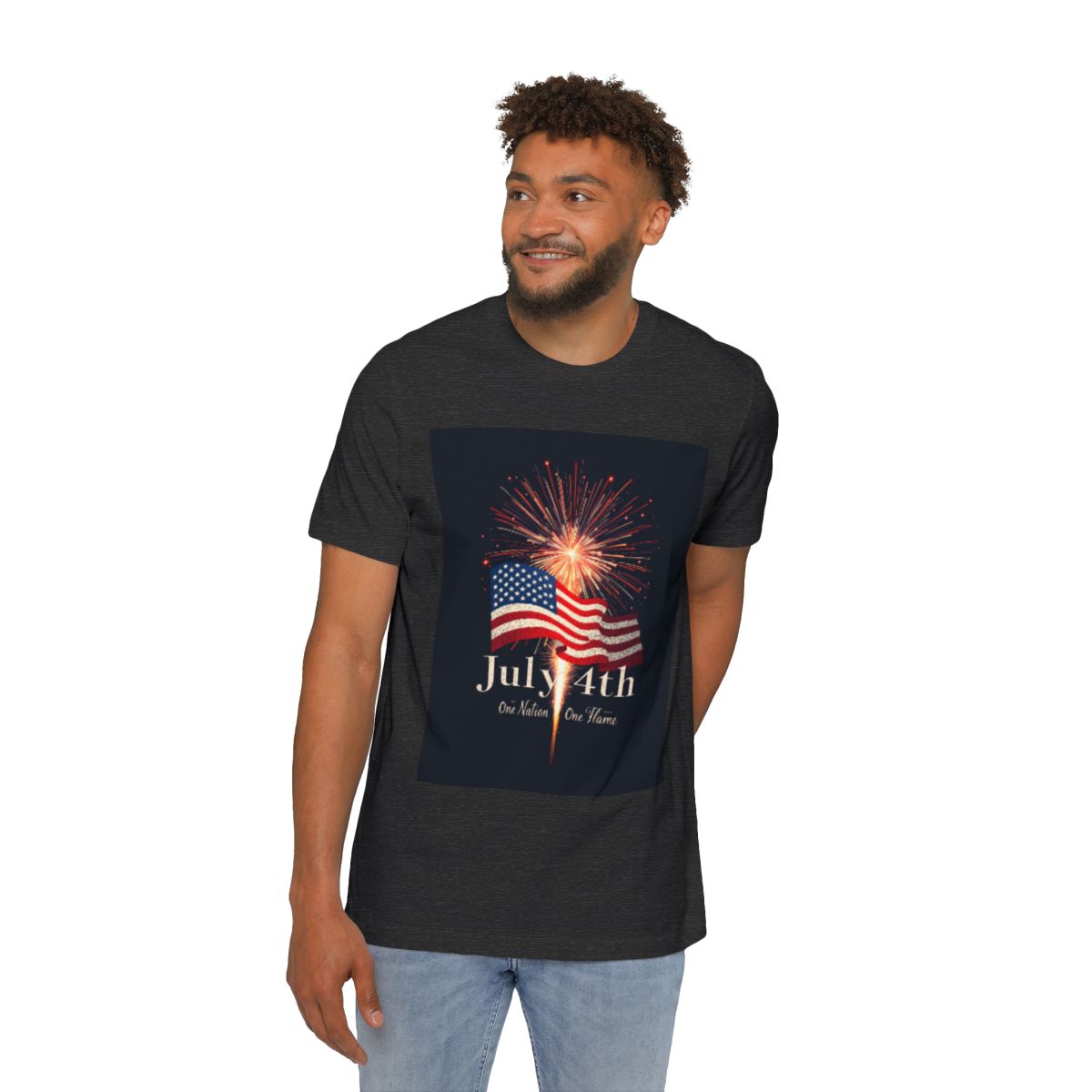 Color: Dark Grey Heather | Size: XS | Product: July 4th Unity Illustration T-Shirt | Category: Unisex