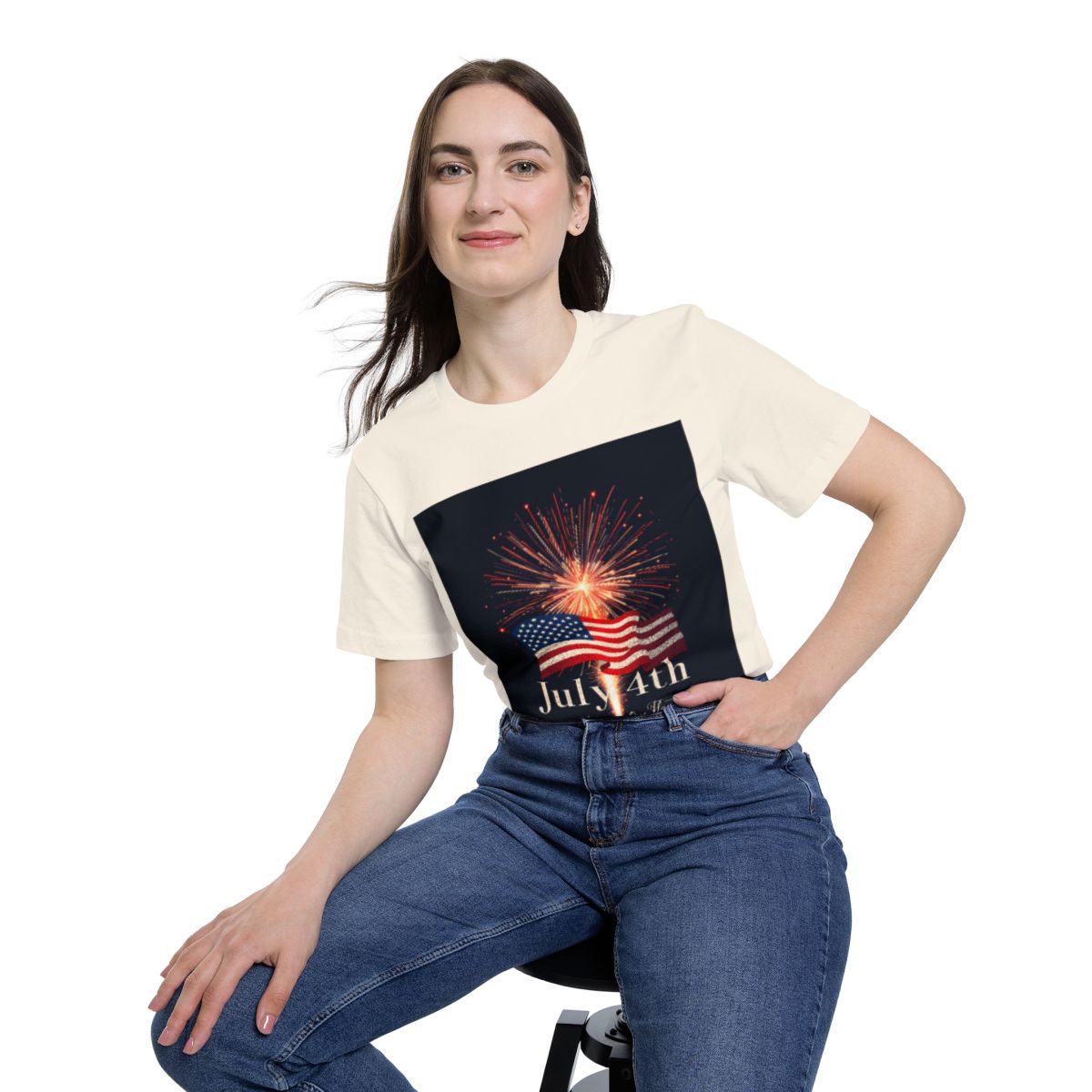 Color: Natural | Size: XS | Product: July 4th Unity Illustration T-Shirt | Category: Unisex