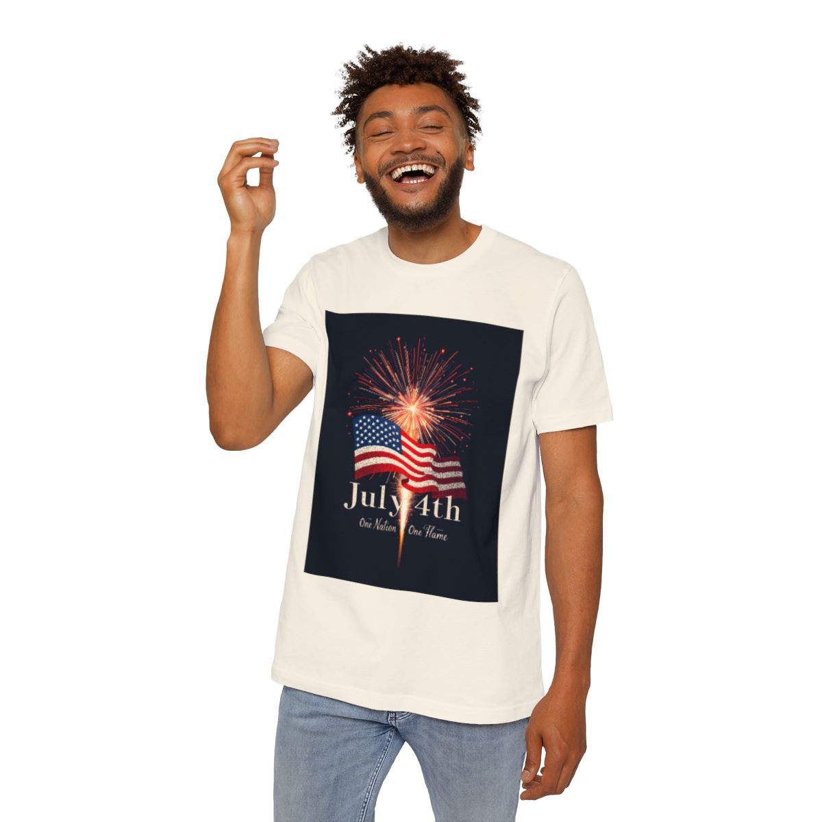 Color: Natural | Size: XS | Product: July 4th Unity Illustration T-Shirt | Category: Unisex