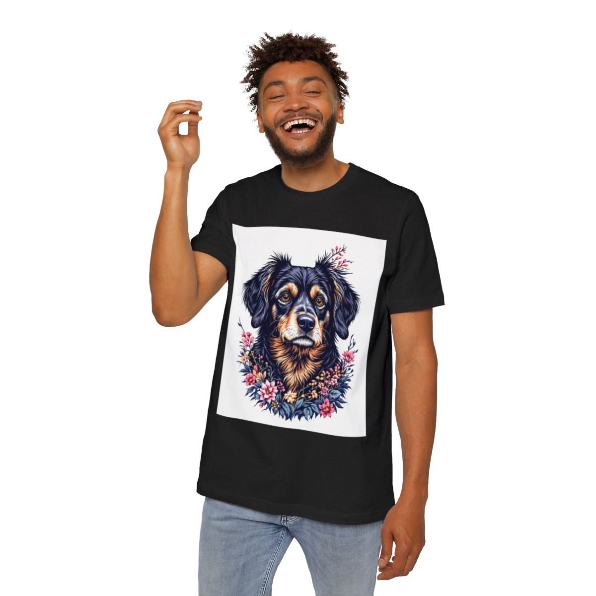 Color: Solid Black Blend | Size: XS | Product: Lively Dog Sketch T-Shirt | Category: Unisex