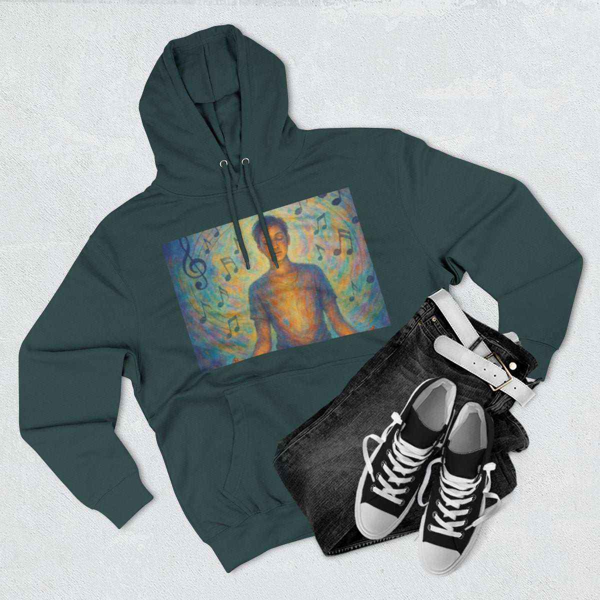 Color: Sports Green | Size: S | Product: Mental Health and Music Journey Hoodie | Category: Unisex