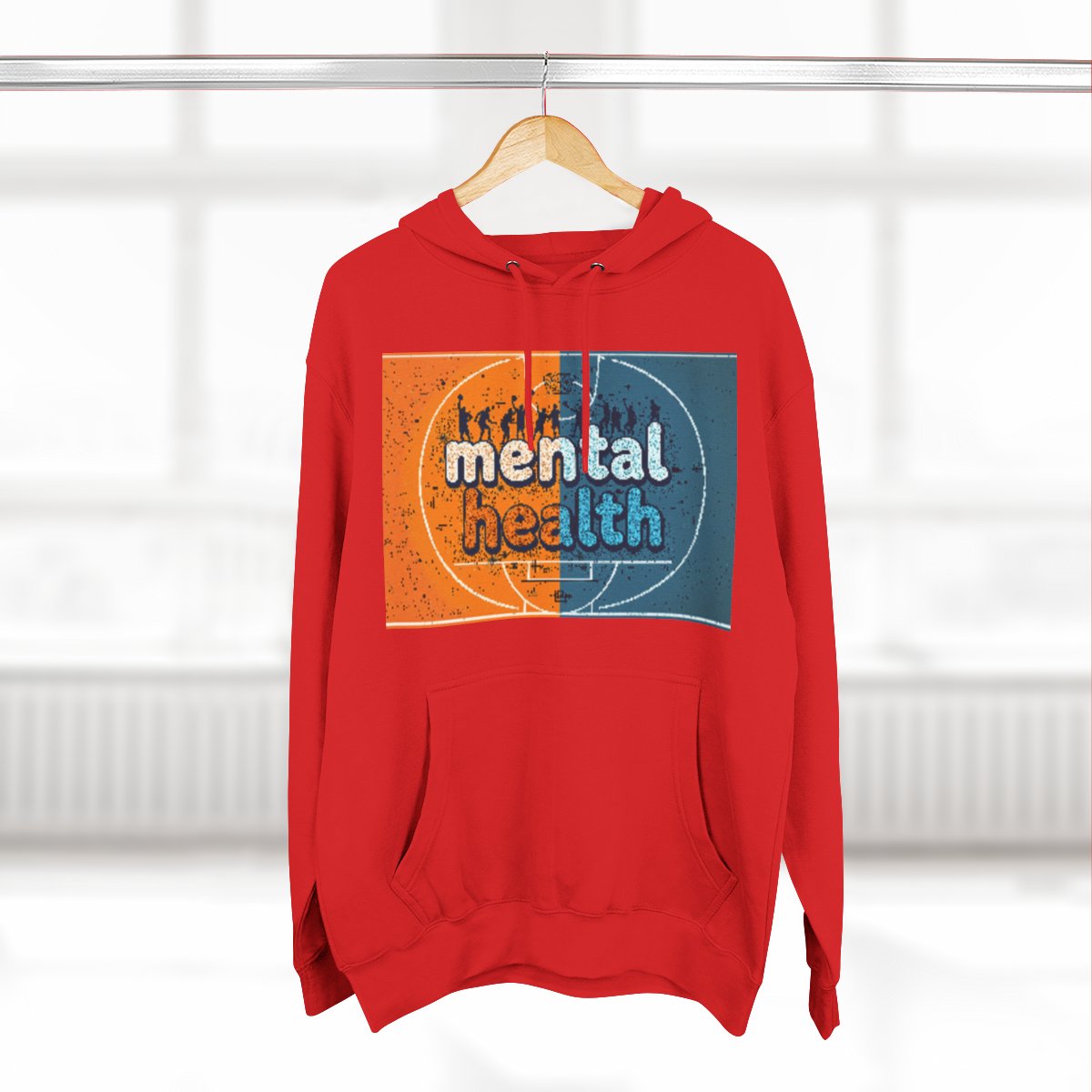 Color: Red | Size: S | Product: Mental Health Basketball Hoodie | Category: Unisex