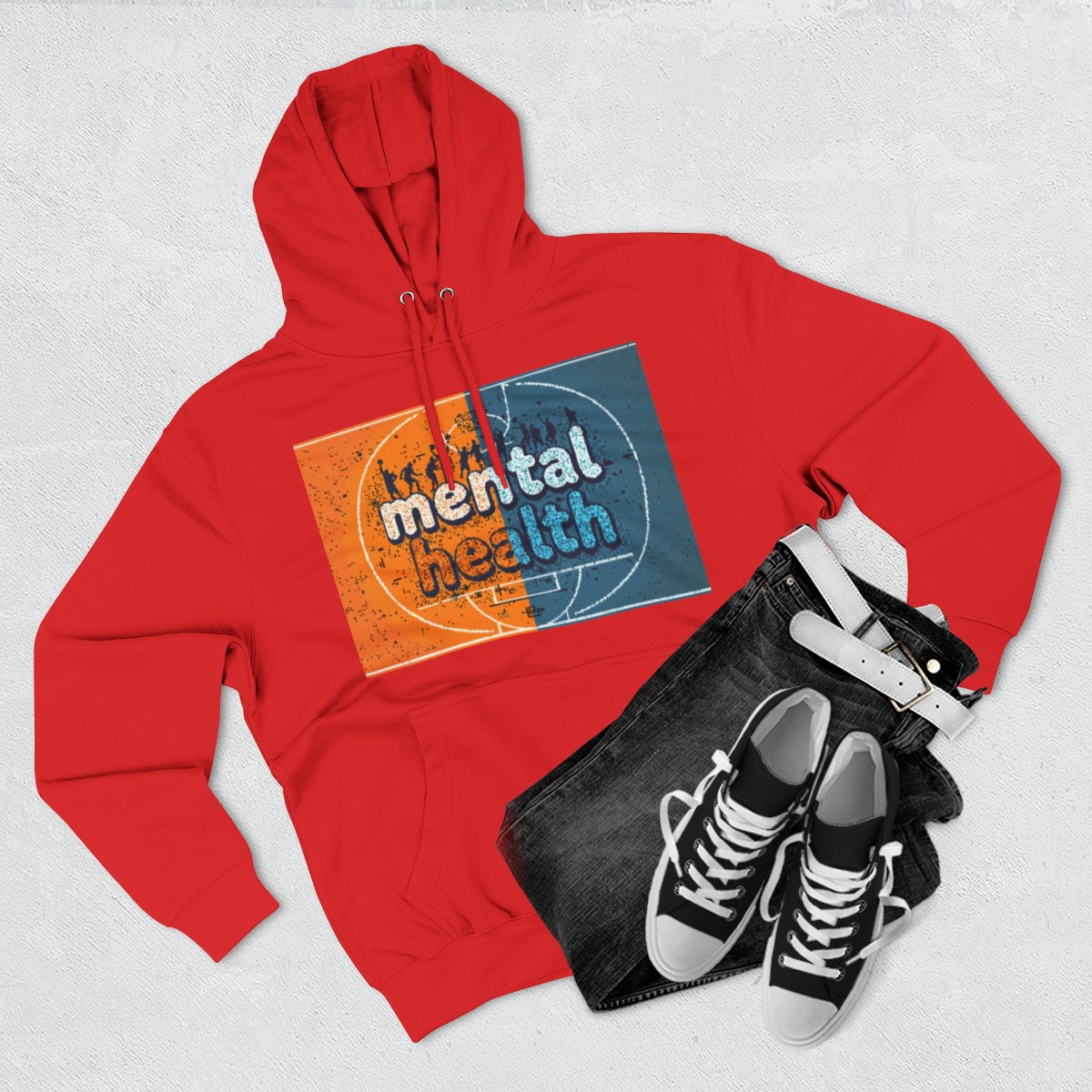 Color: Red | Size: S | Product: Mental Health Basketball Hoodie | Category: Unisex