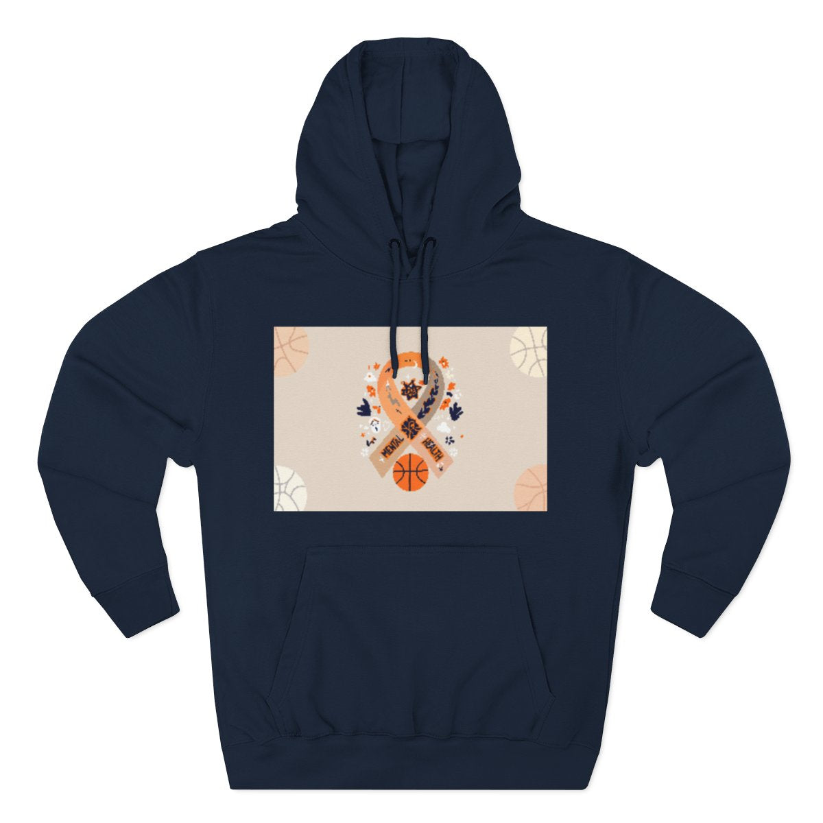 Color: Navy | Size: S | Product: Mental Health Basketball Motivational Hoodie | Category: Unisex