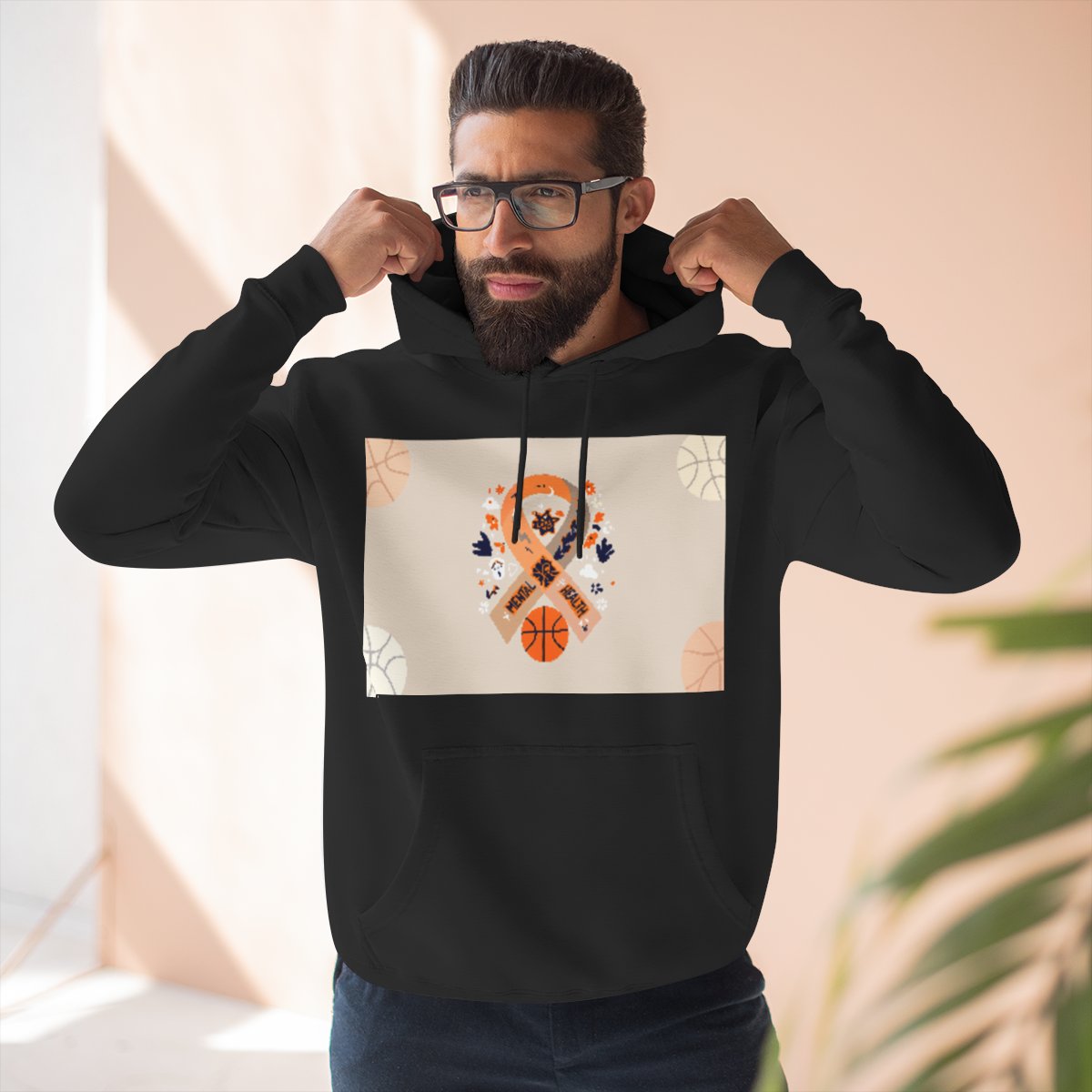 Color: Black | Size: S | Product: Mental Health Basketball Motivational Hoodie | Category: Unisex