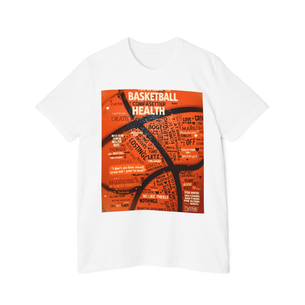 Color: White | Size: XS | Product: Mental Health Empowerment Basketball T-Shirt | Category: Unisex