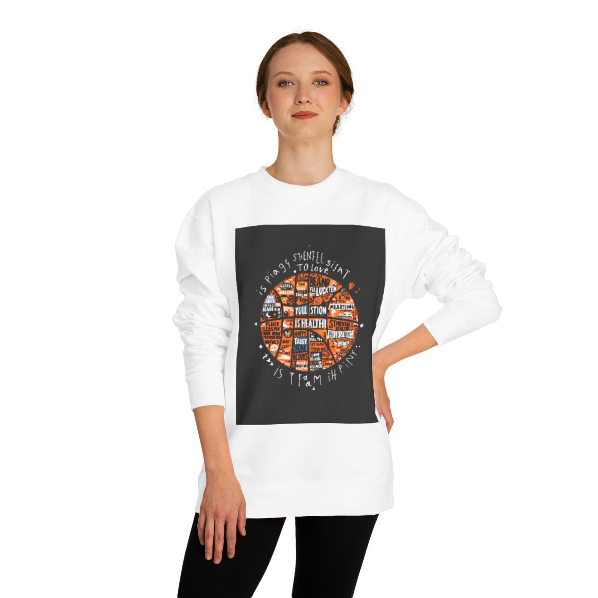 Color: White | Size: XS | Product: Mental Health Resilience Basketball Crewneck | Category: Unisex