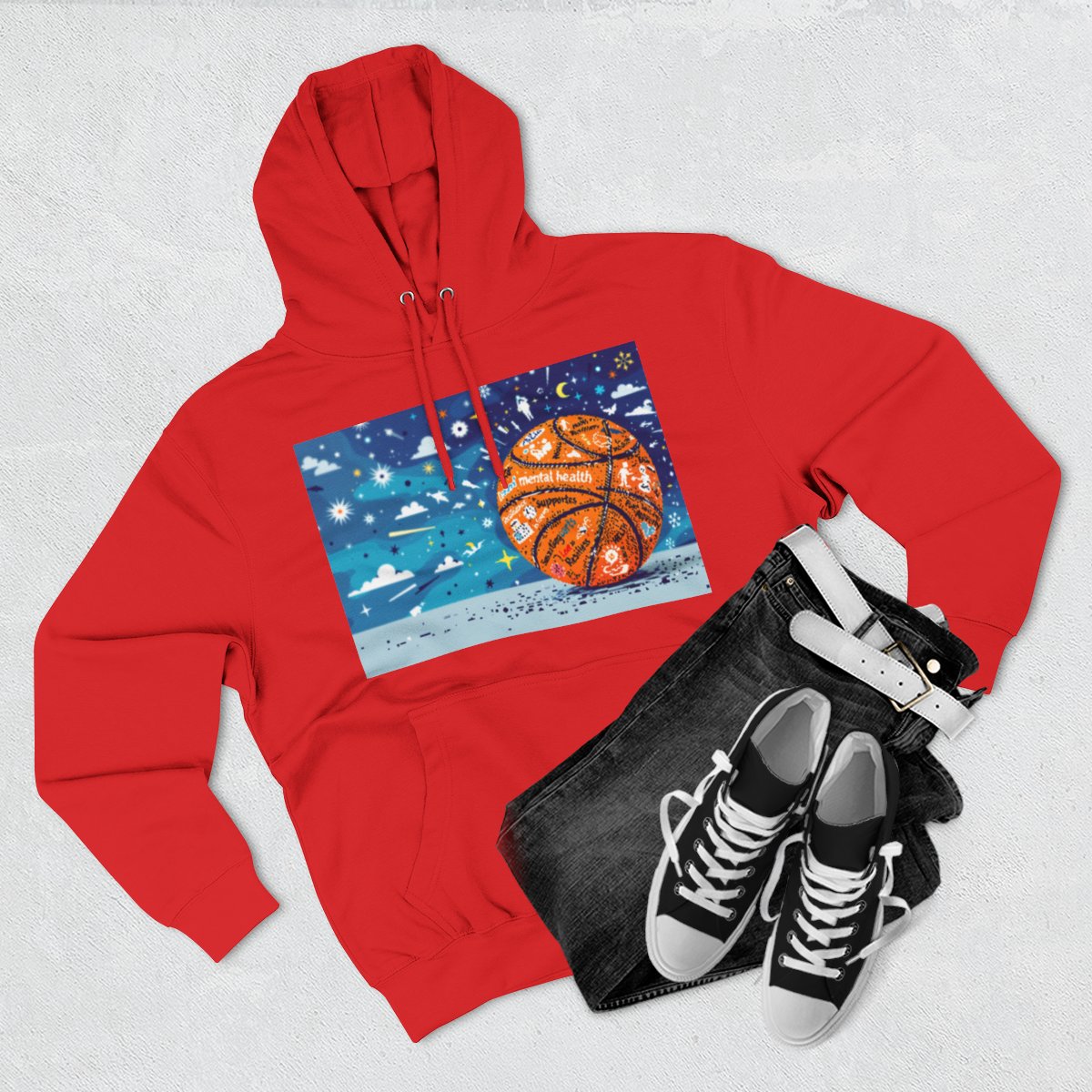 Color: Red | Size: S | Product: Mental Health Resilience Themed Hoodie | Category: Unisex