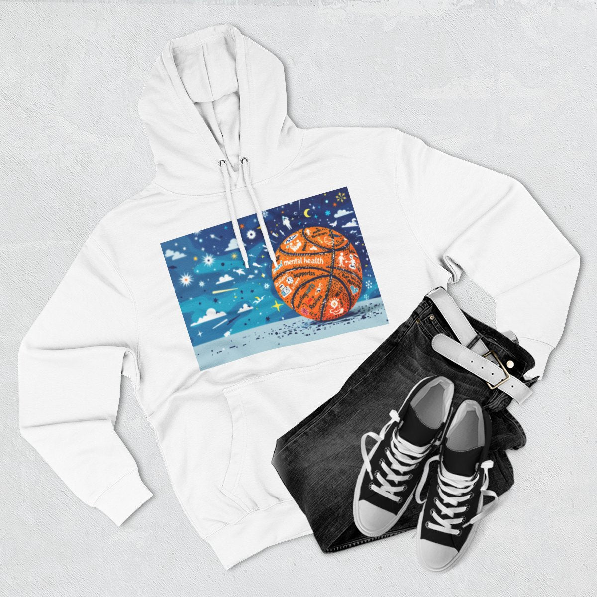 Color: White | Size: S | Product: Mental Health Resilience Themed Hoodie | Category: Unisex