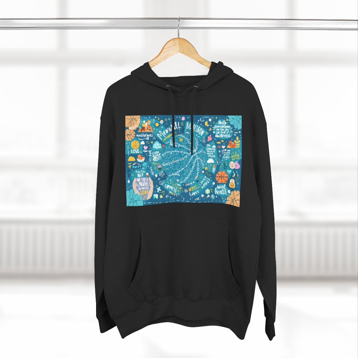 Color: Black | Size: S | Product: Mindful Basketball Art Hoodie | Category: Unisex