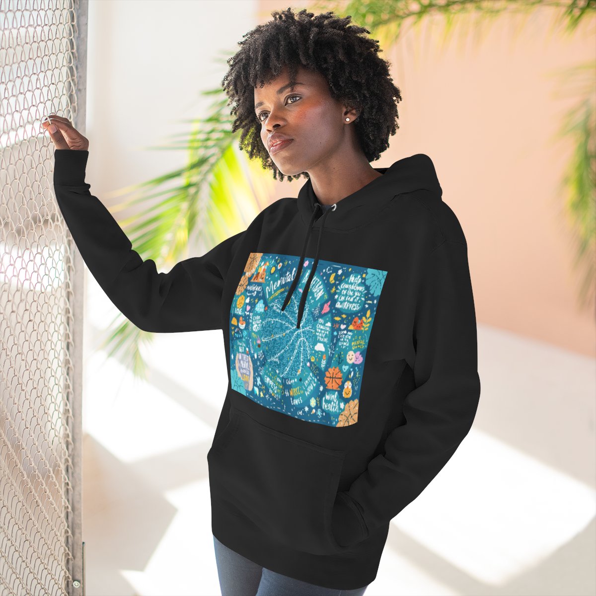 Color: Black | Size: S | Product: Mindful Basketball Art Hoodie | Category: Unisex