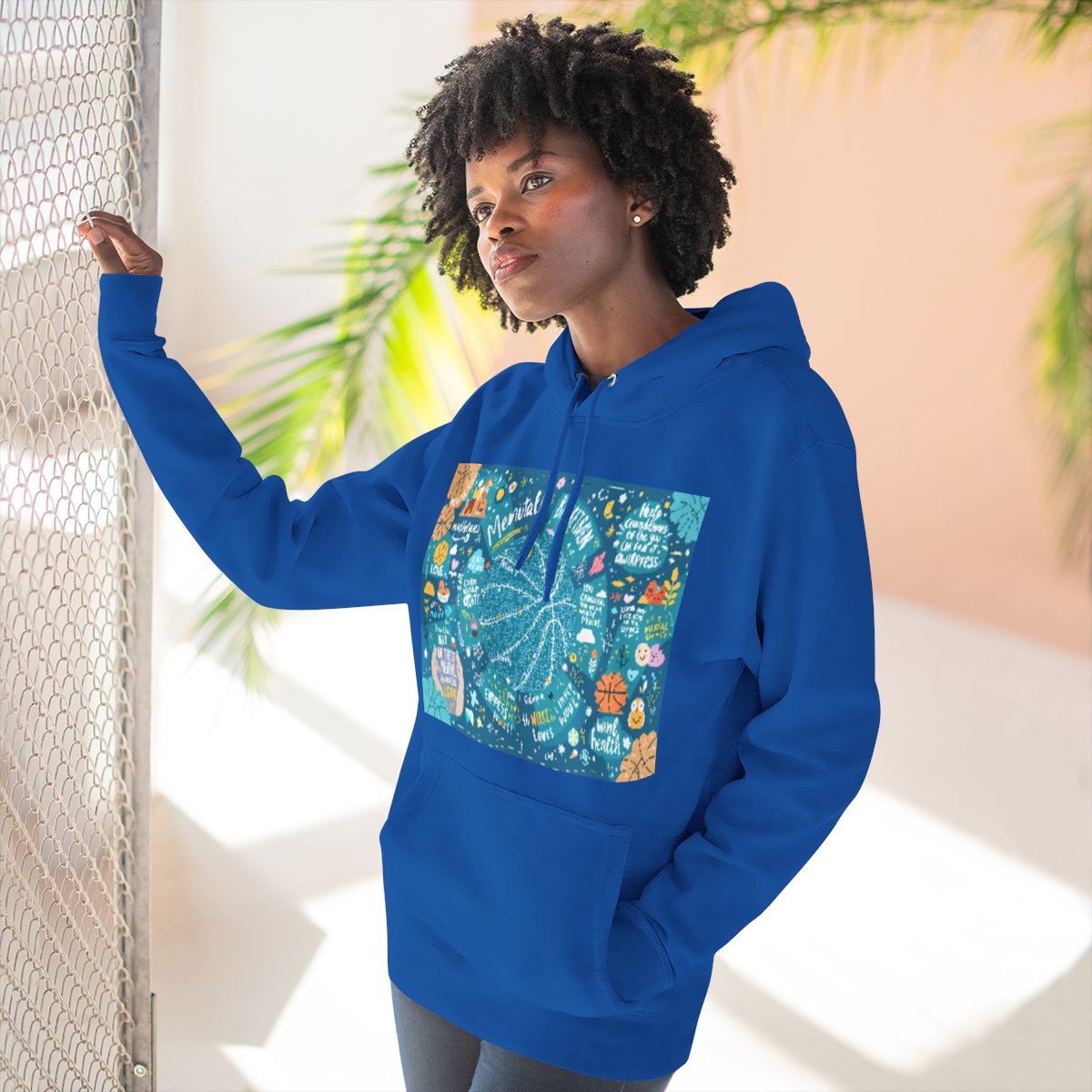 Color: Royal Blue | Size: S | Product: Mindful Basketball Art Hoodie | Category: Unisex